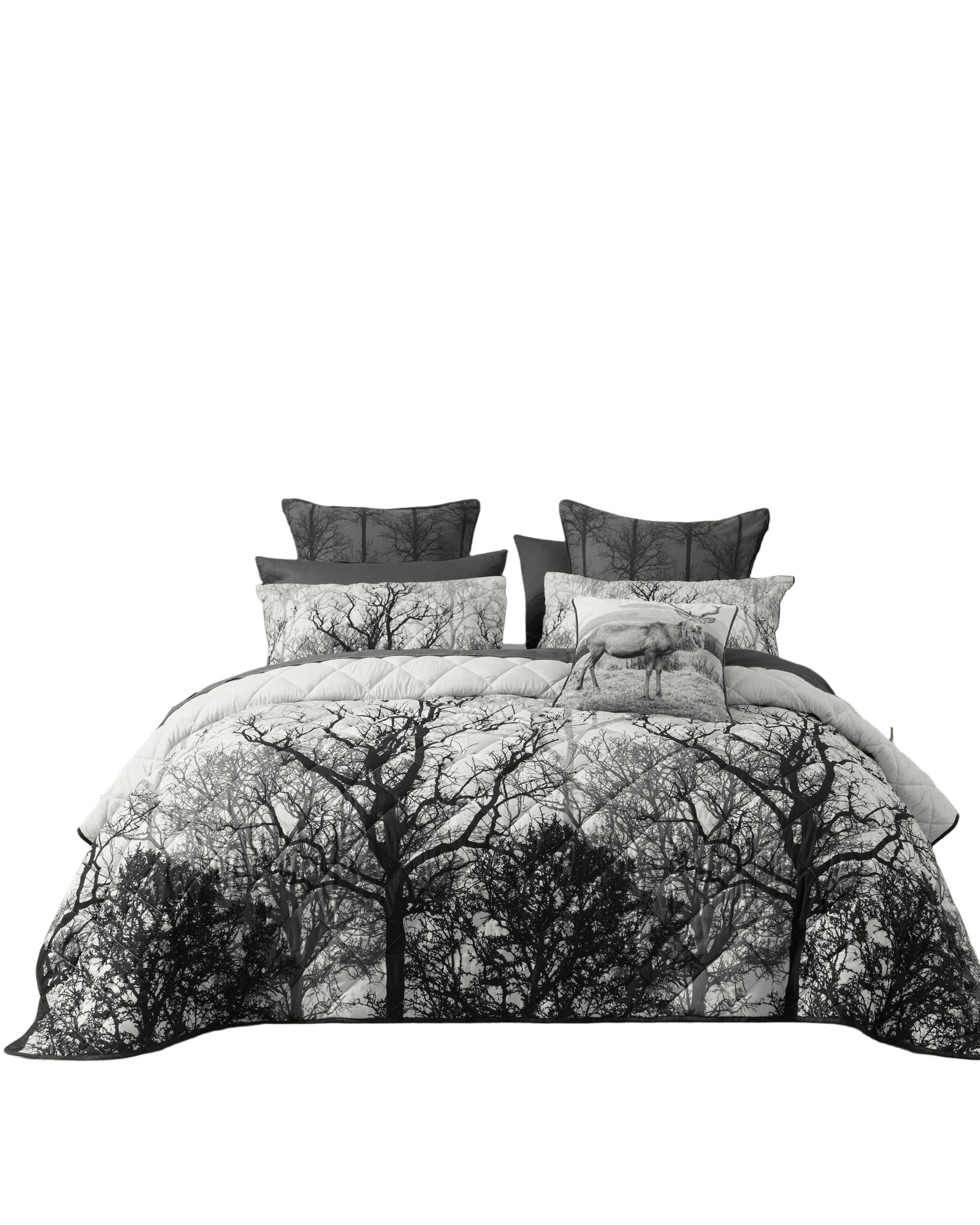 Bianca Bedding Coverlet Bianca Bedding BOSCAGE Black Polyester Coverlet Set