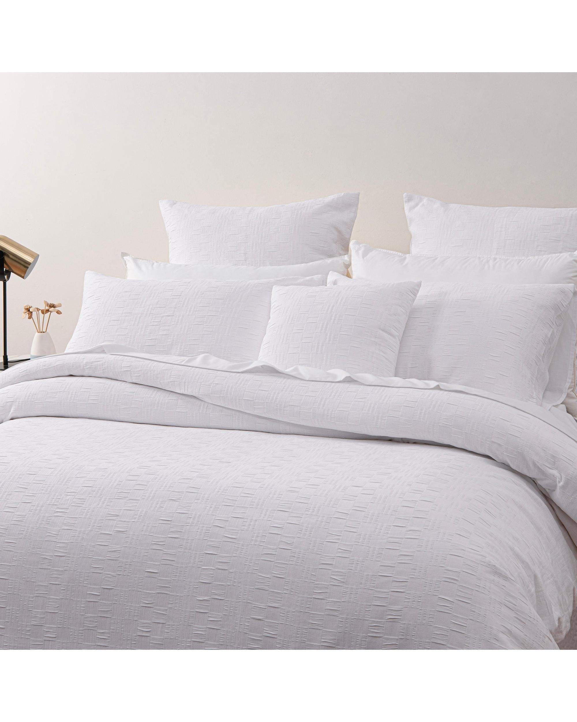 Bianca Bedding Quilt Cover Bianca Bedding COSMO White Polyester Quilt Cover Set