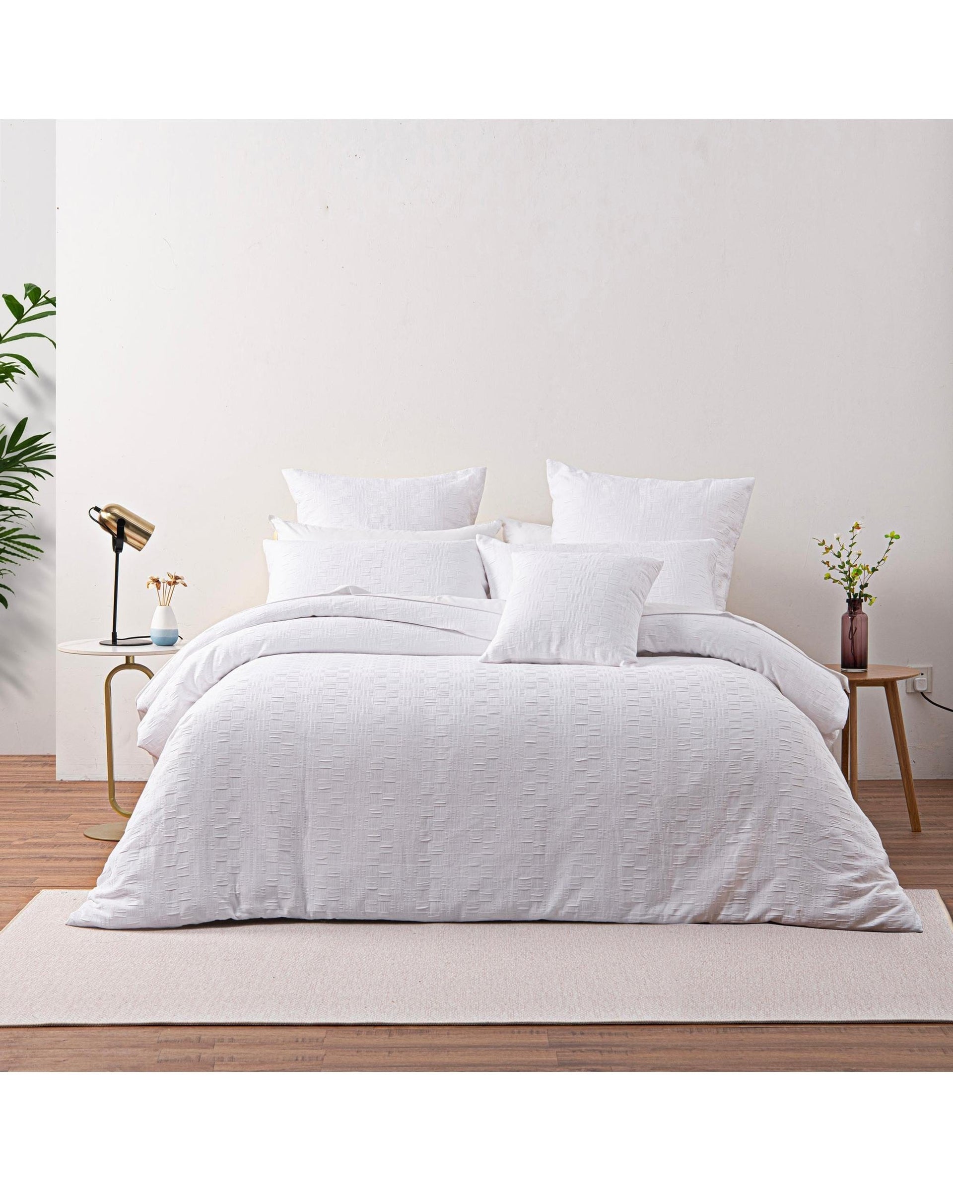 Bianca Bedding Quilt Cover Bianca Bedding COSMO White Polyester Quilt Cover Set