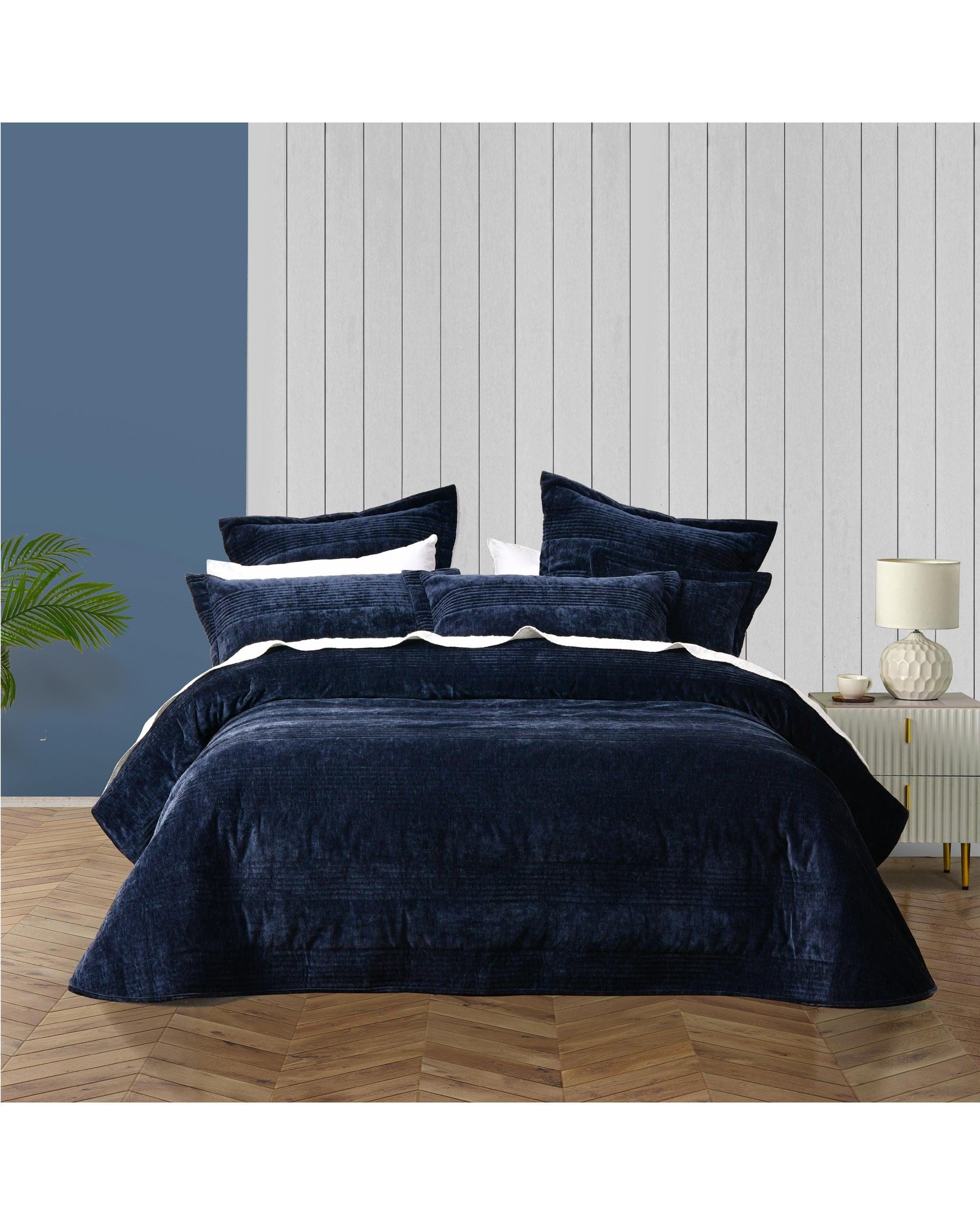Bianca Bedding Coverlet Bianca Bedding Cyrano INDIGO Coverlet Set