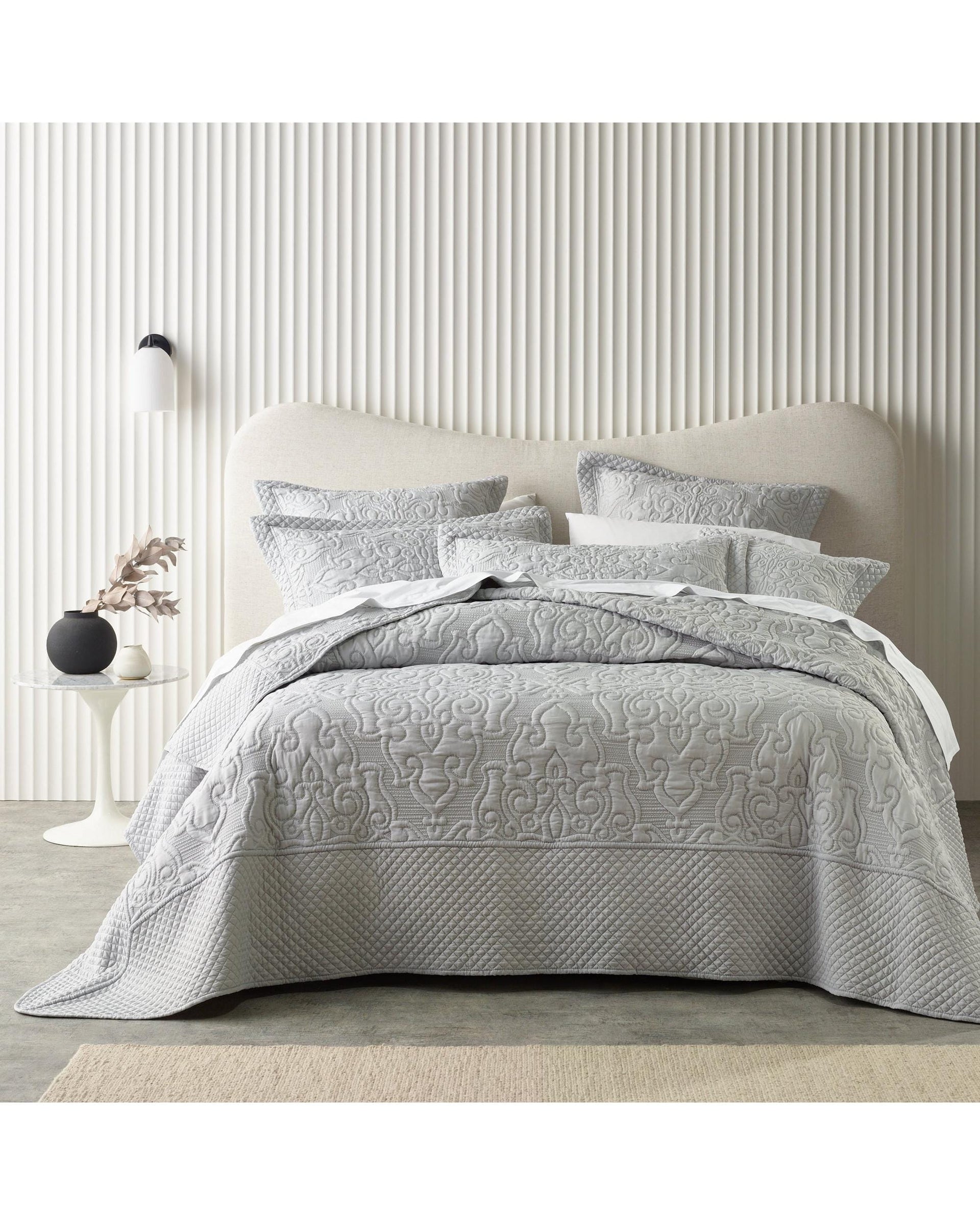 Bianca Bedding Comforter Bianca Bedding Laurent Silver Polyester Bedspread Set