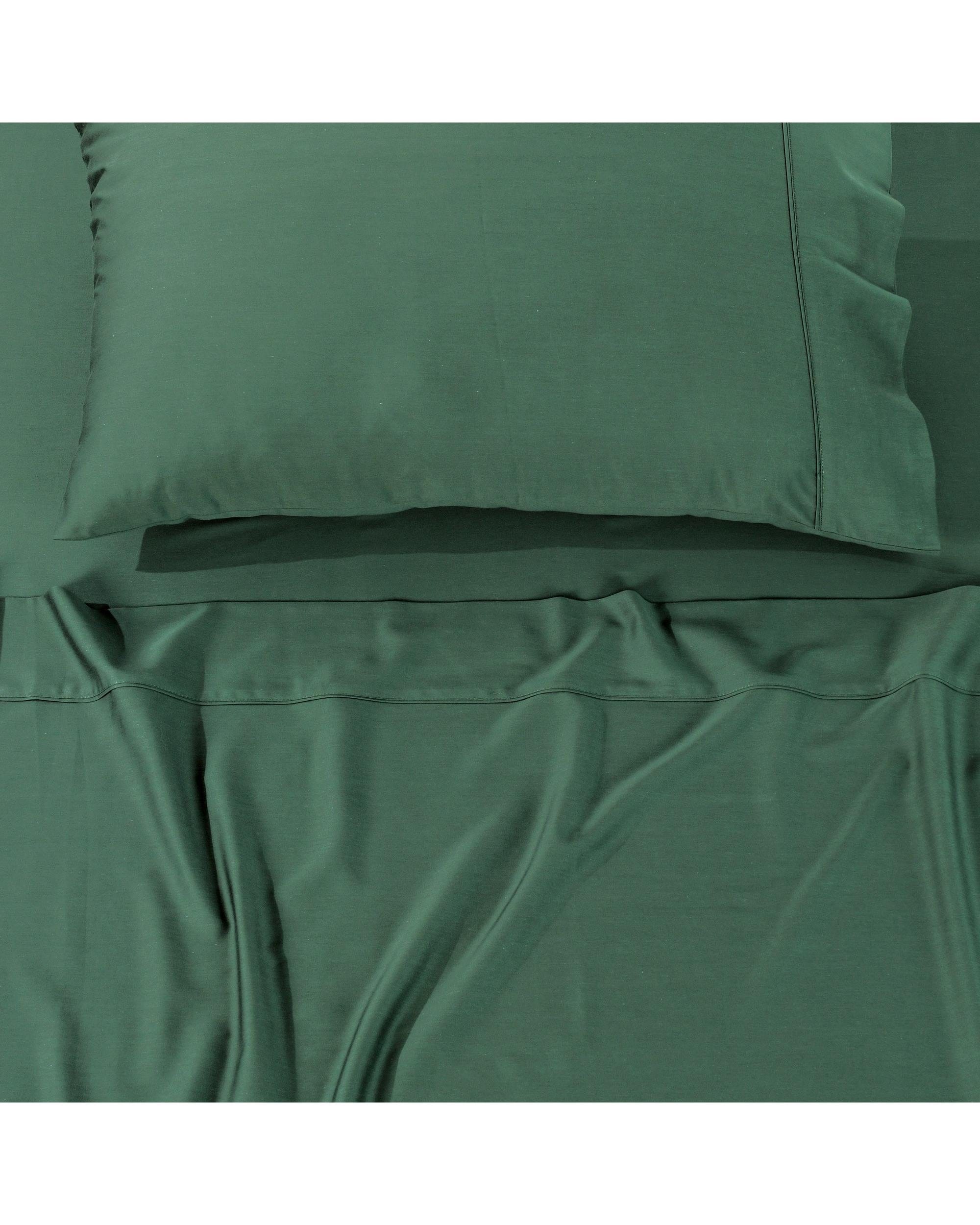 Bianca Bedding Bed Sheets Bianca Bedding Rosebank Extra Long, Extra Wide Flat 500 TC Bamboo/Cotton Sheet Set - Green