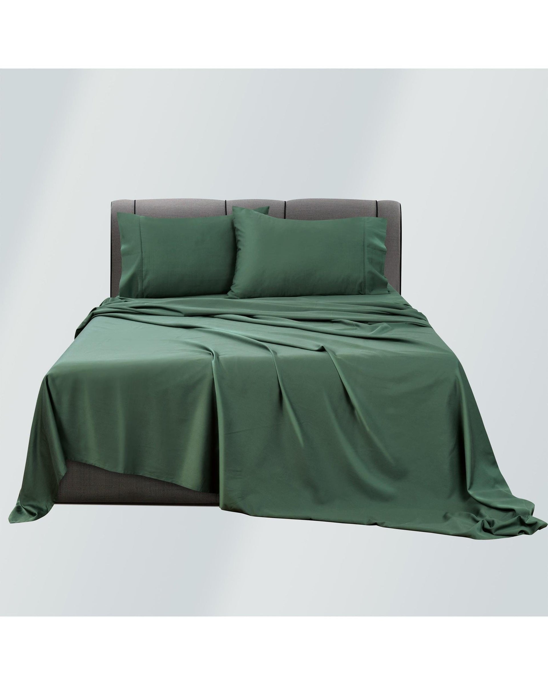 Bianca Bedding Bed Sheets Bianca Bedding Rosebank Extra Long, Extra Wide Flat 500 TC Bamboo/Cotton Sheet Set - Green