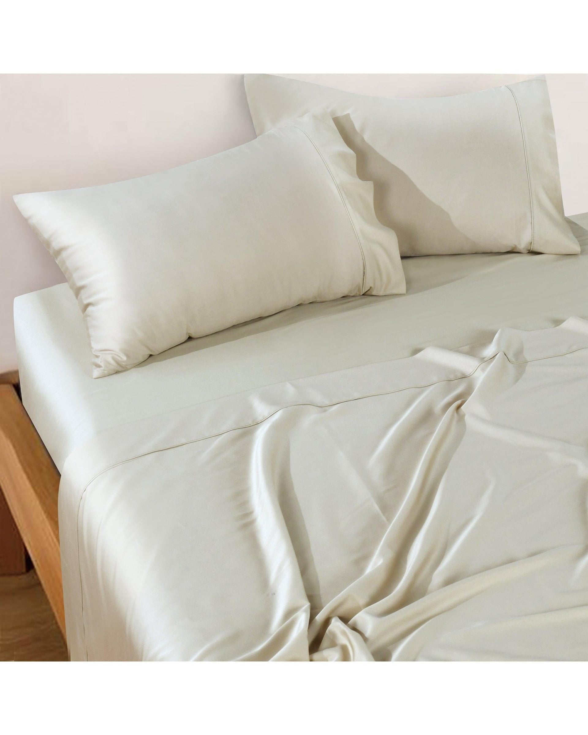 Bianca Bedding Bed Sheets Bianca Bedding Rosebank Extra Long, Extra Wide Flat 500 TC Bamboo/Cotton Sheet Set - Sand