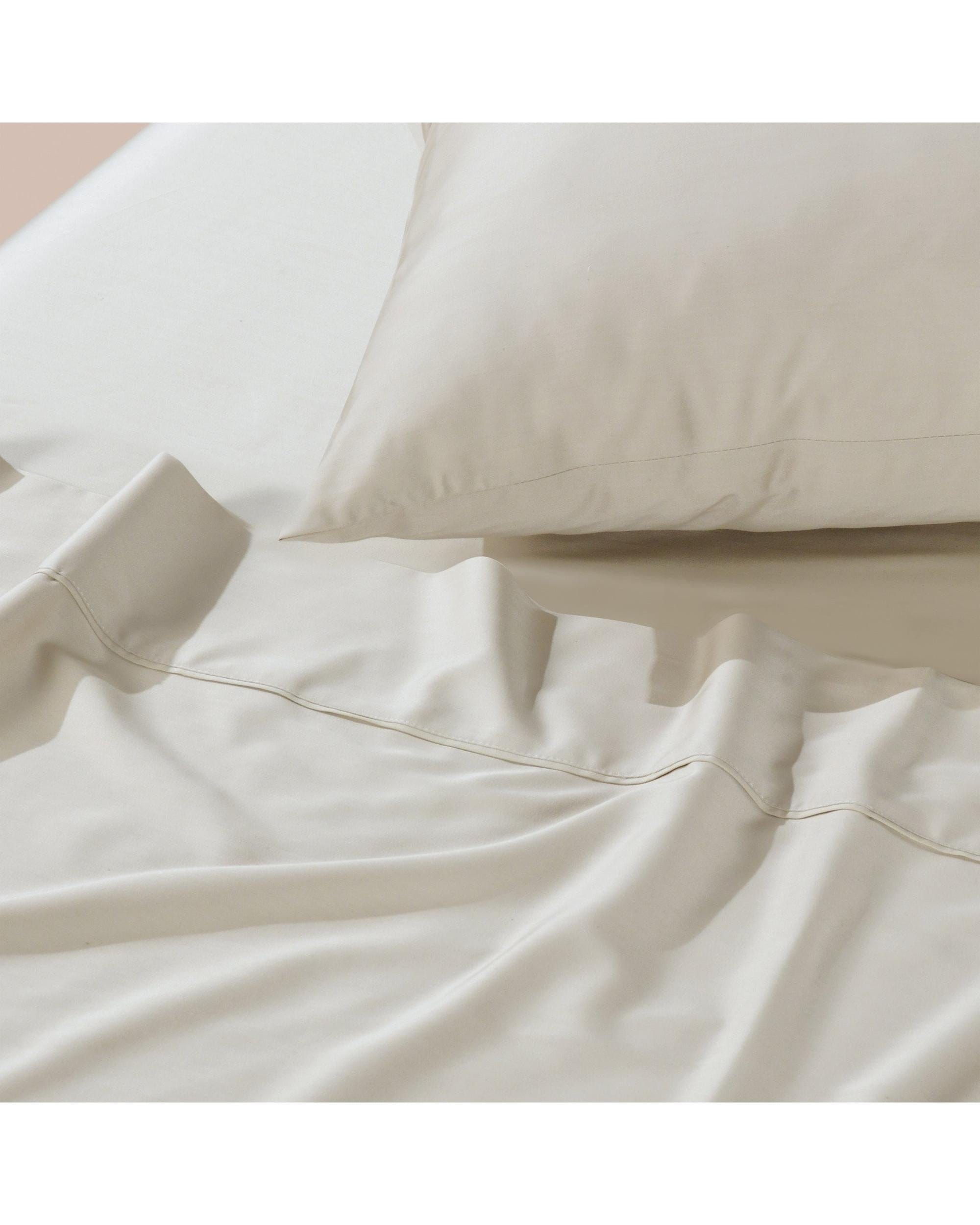 Bianca Bedding Bed Sheets Bianca Bedding Rosebank Extra Long, Extra Wide Flat 500 TC Bamboo/Cotton Sheet Set - Sand