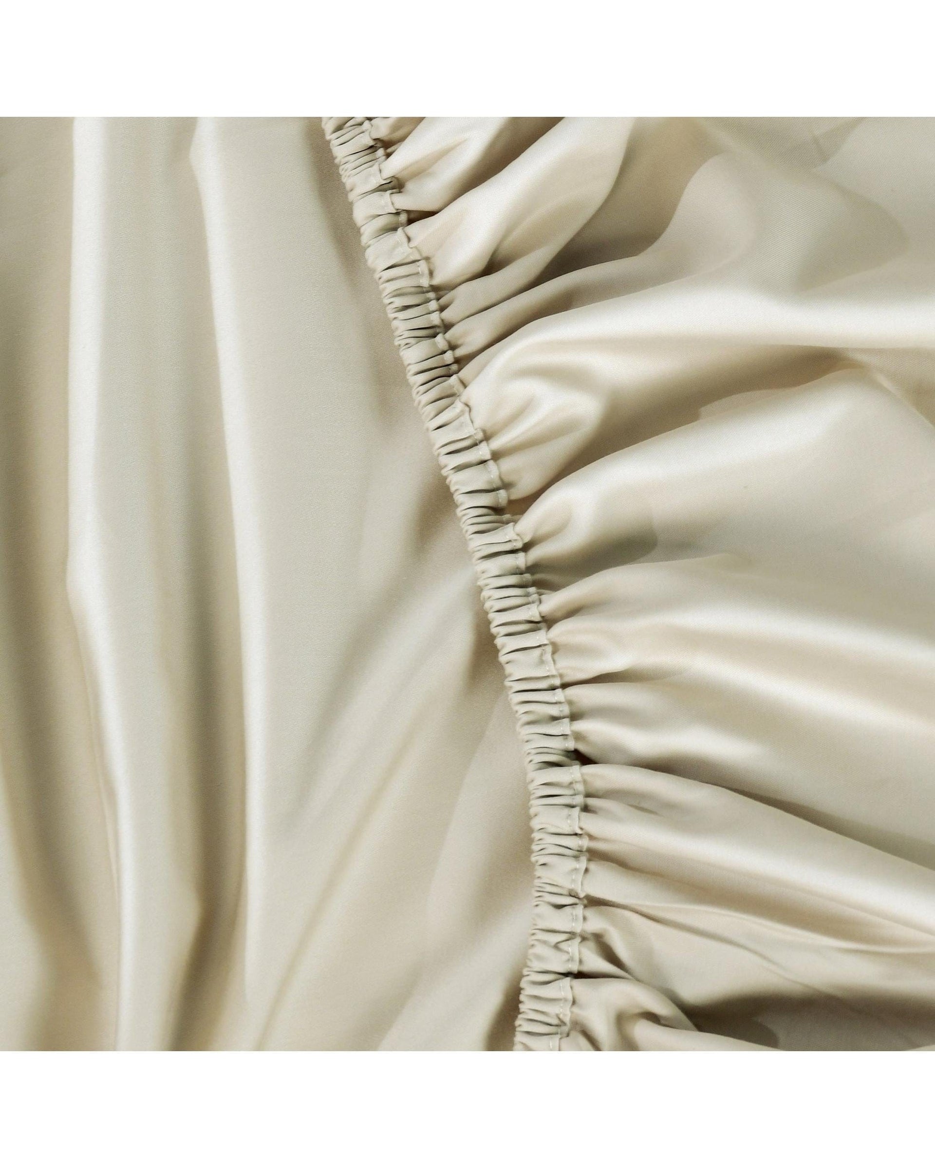 Bianca Bedding Bed Sheets Bianca Bedding Rosebank Extra Long, Extra Wide Flat 500 TC Bamboo/Cotton Sheet Set - Sand