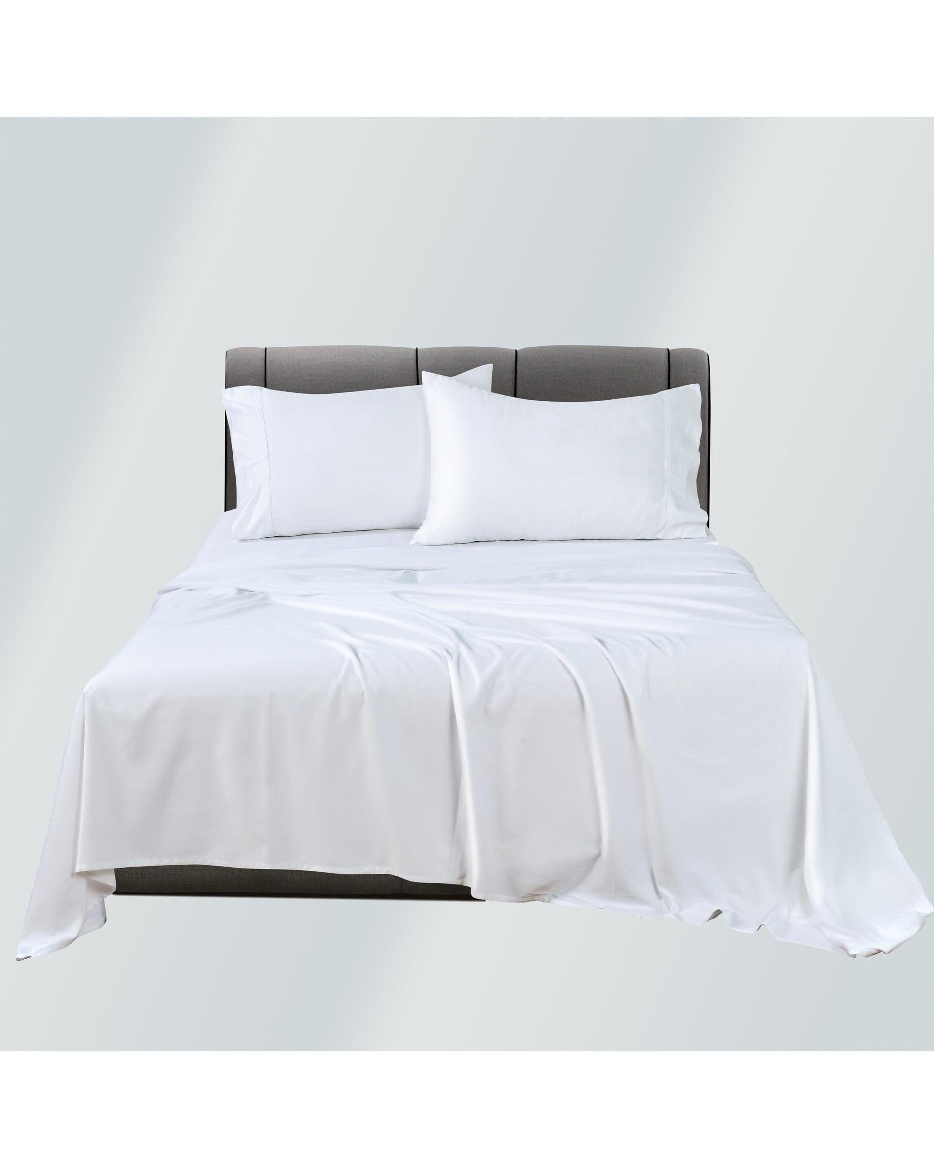 Bianca Bedding Bed Sheets Bianca Bedding Rosebank Extra Long, Extra Wide Flat 500 TC Bamboo/Cotton Sheet Set - White