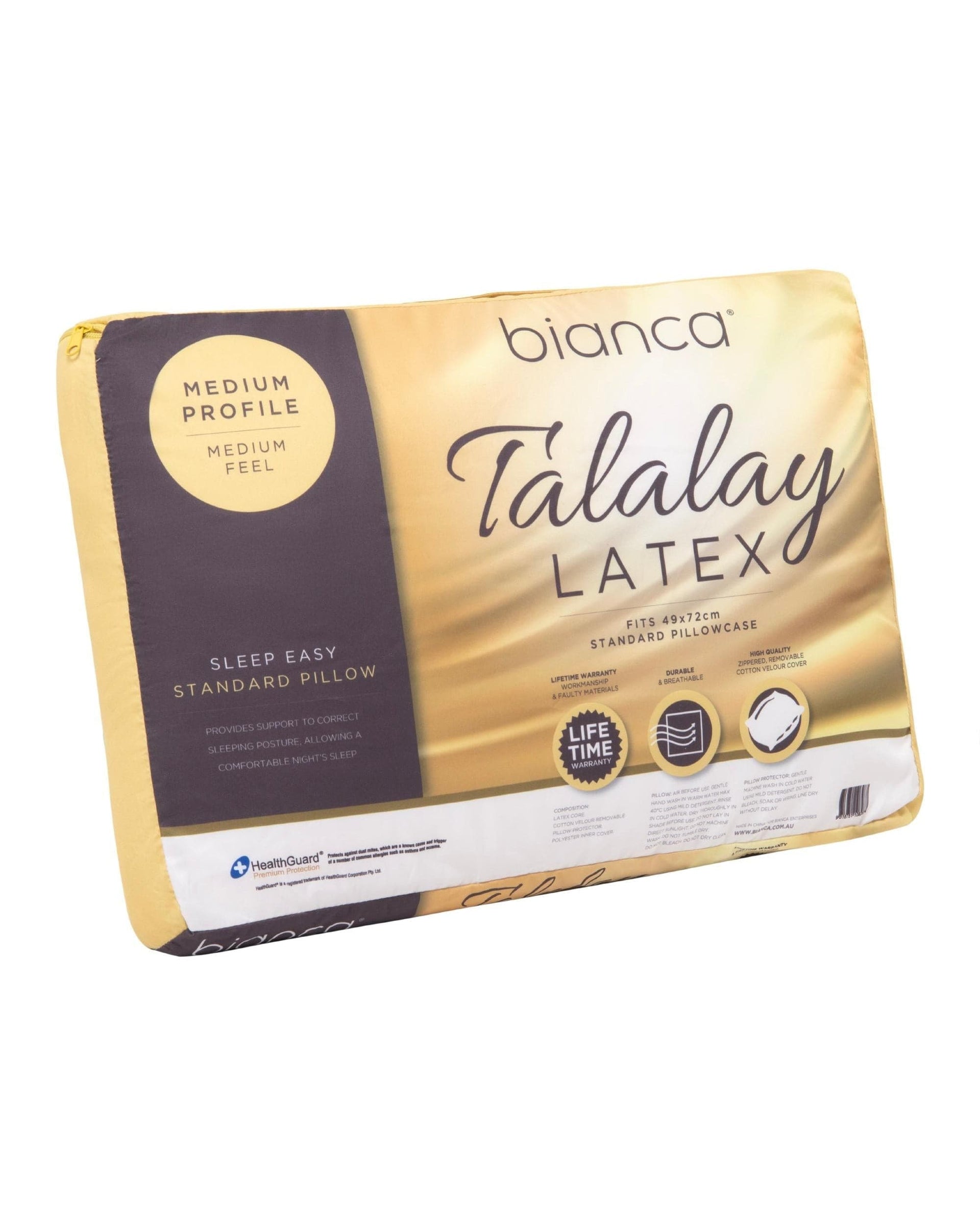 Bianca Bedding Pillows/Cushions Bianca Bedding SLEEP EASY MEDIUM PROFILE MEDIUM FEEL TALALAY LATEX PILLOW