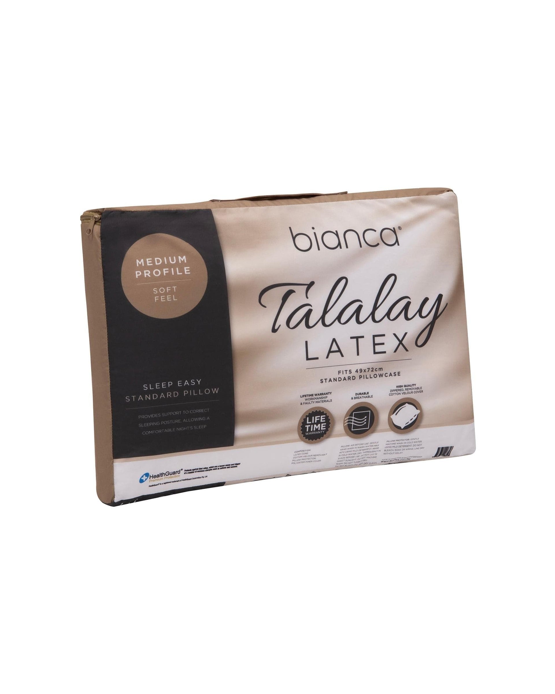 Bianca Bedding Pillows/Cushions Bianca Bedding SLEEP EASY MEDIUM PROFILE SOFT FEEL TALALAY LATEX PILLOW