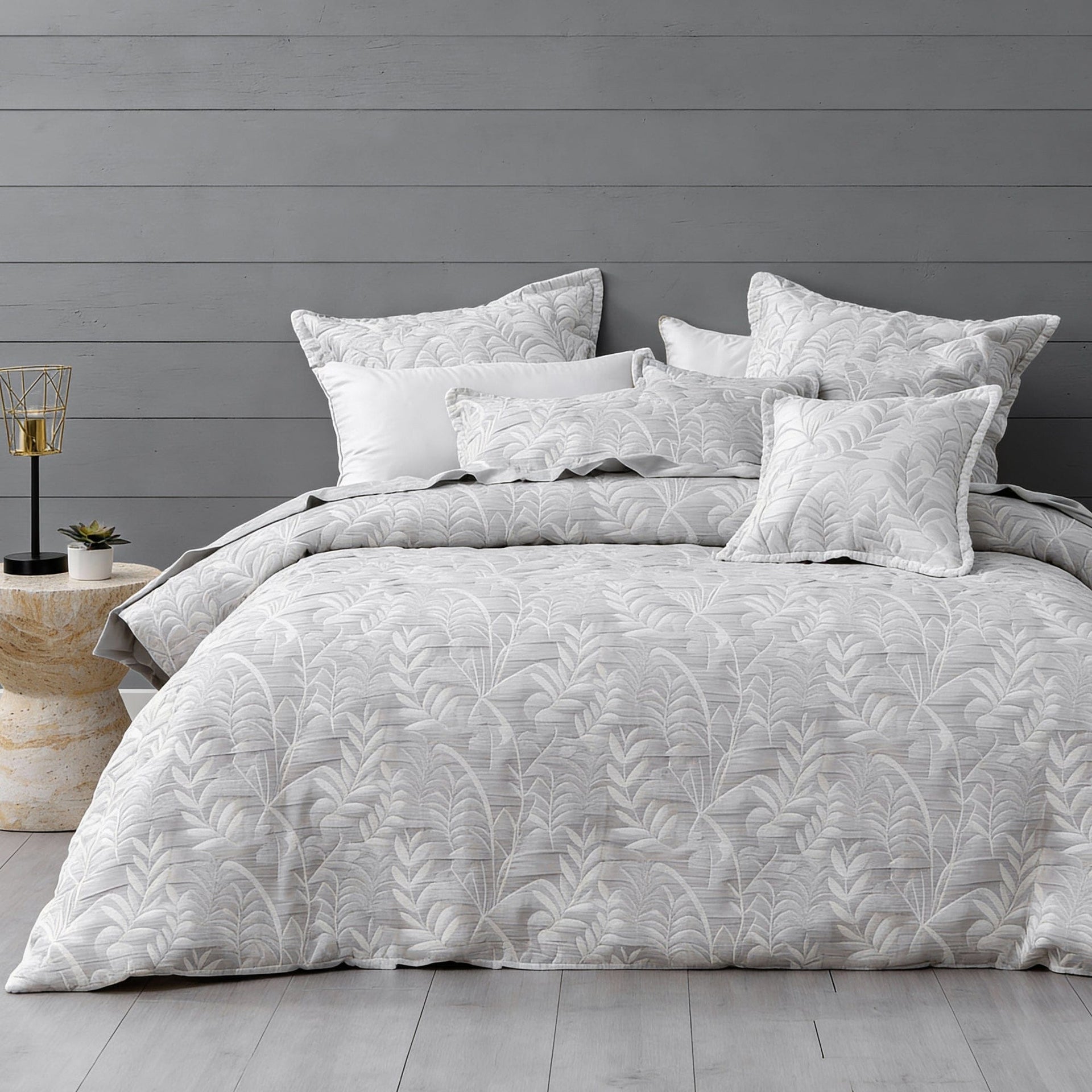 Bianca Bedding Quilt Cover Bianca Ember Grey Polyester/Cotton Quilt Cover Set