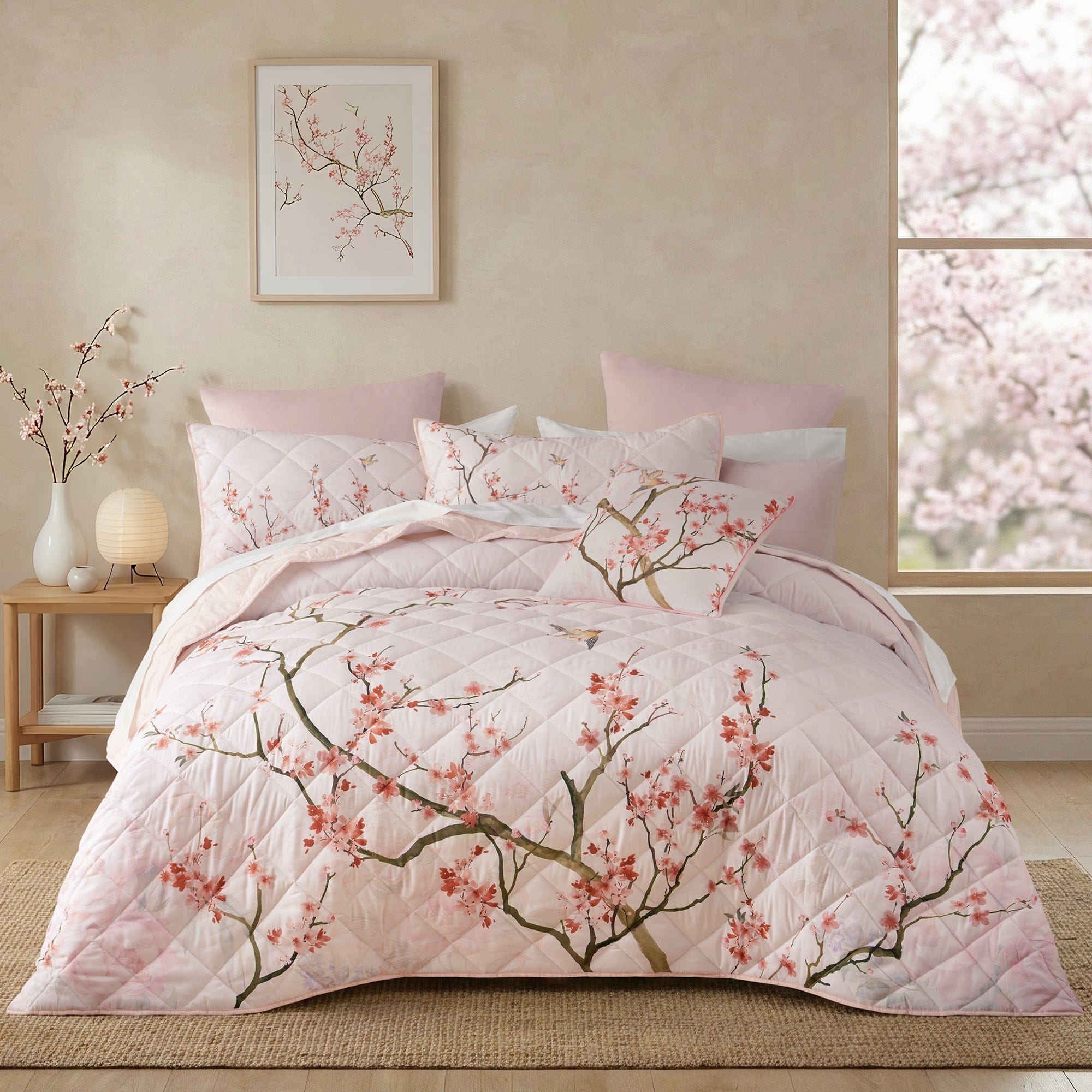 Bianca Bedding Bedspread Set Bianca Evelyn Blush Polyester Bedspread Set