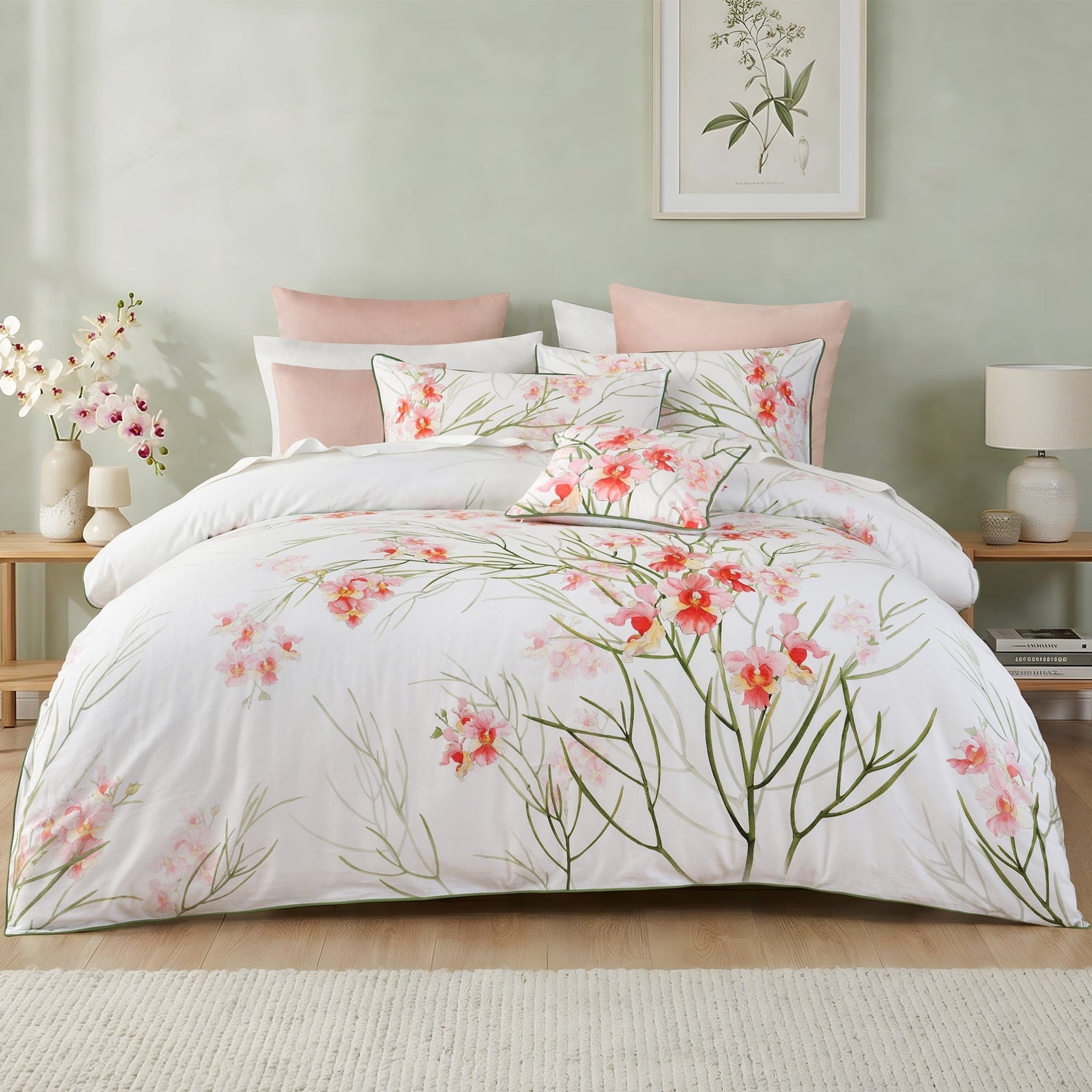 Bianca Bedding Quilt Cover Bianca Petalyn White Cotton Sateen Quilt Cover Set