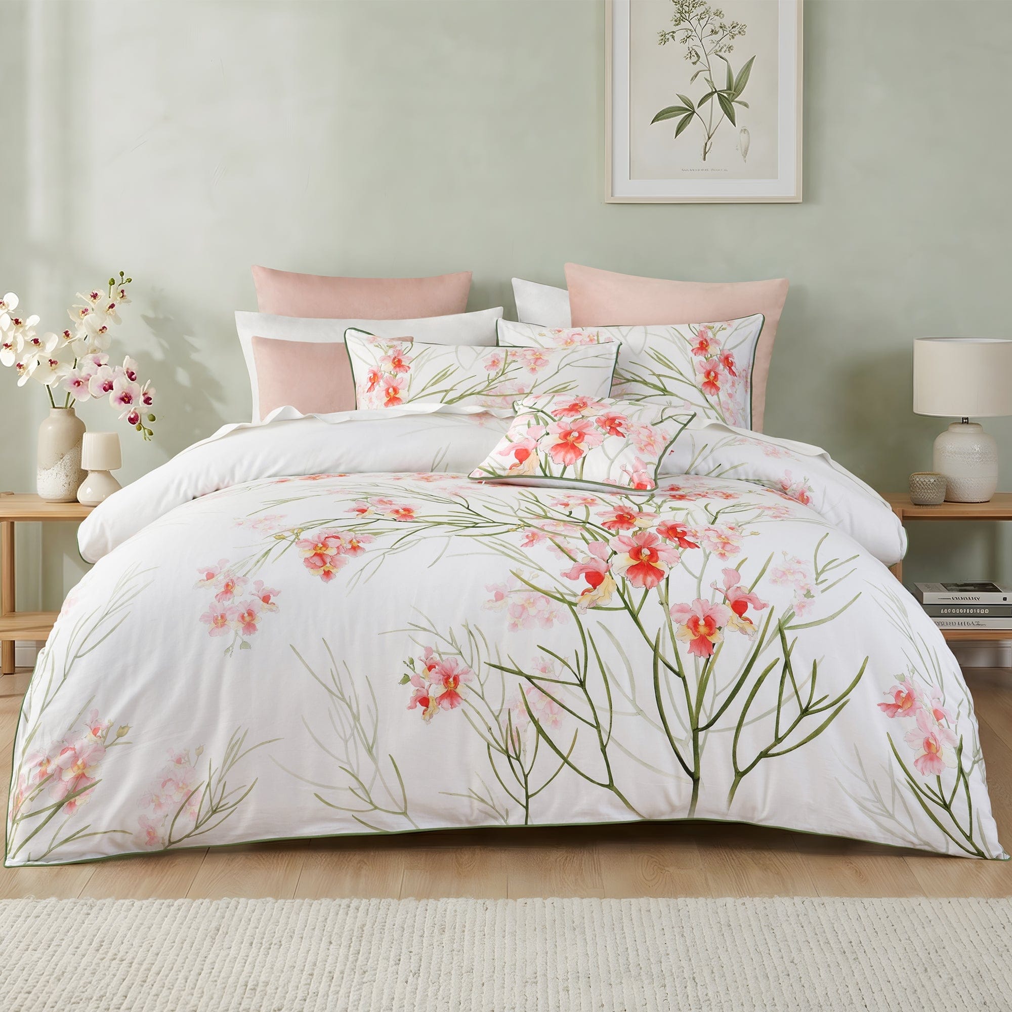Bianca Bedding Quilt Cover Bianca Petalyn White Cotton Sateen Quilt Cover Set