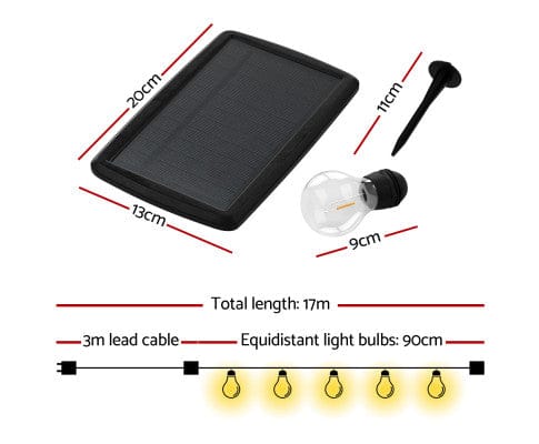 Big Bedding Australia Lamp 34m Solar Festoon String Lights Outdoor Christmas Light 30 LEDs
