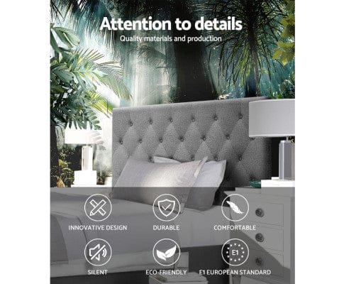 Big Bedding Australia Bedhead Bed Head Headboard King Single Bedhead Fabric CAPPI Grey