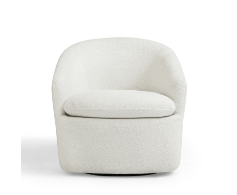 Big Bedding Australia Accent Chair Carrie White Boucle Swivel Chair
