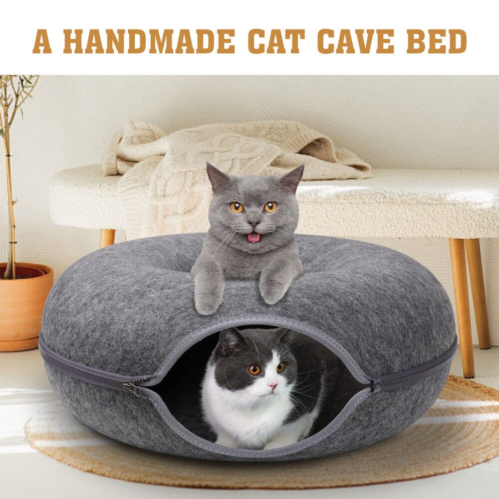 Big Bedding Australia Cat Bed Cat Tunnel Bed Felt Pet Puppy Nest Cave House Round Donut Interactive Play Toy 26823