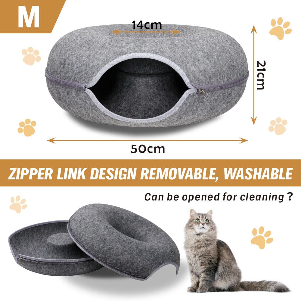 Big Bedding Australia Cat Bed Cat Tunnel Bed Felt Pet Puppy Nest Cave House Round Donut Interactive Play Toy 26823