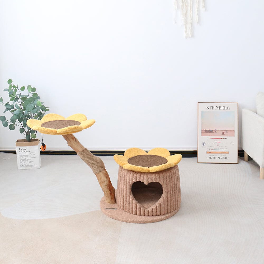Big Bedding Australia Cat Tower CMISSTREE Heart Shaped Cat House With Sunflower Cat Tree