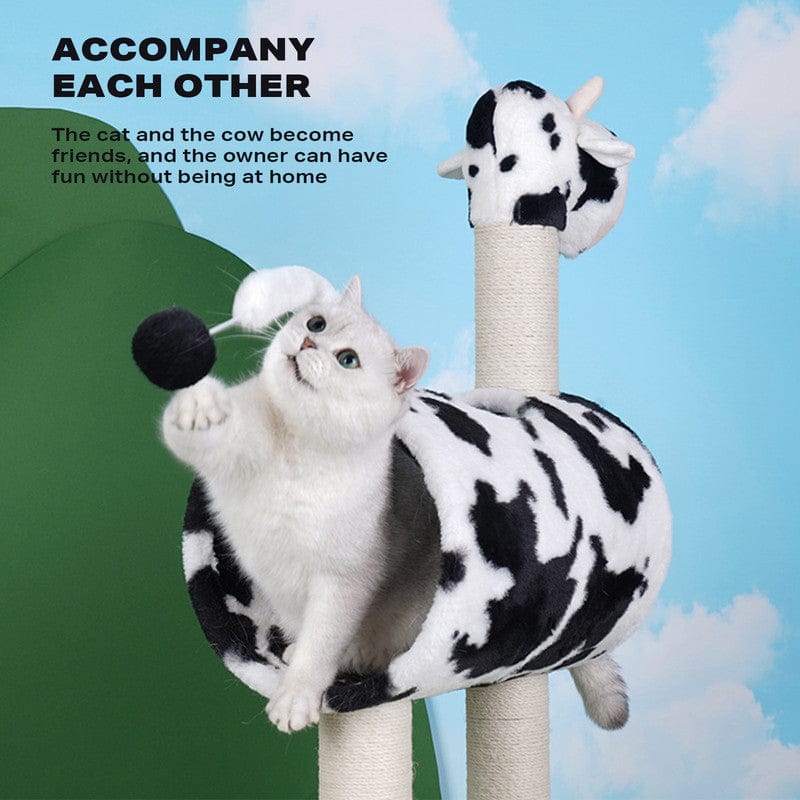 Big Bedding Australia Cat Tower Cow Cat Tree Scratching Post Scratcher Tower Condo House Hanging Toys 86cm Condition: Brand New