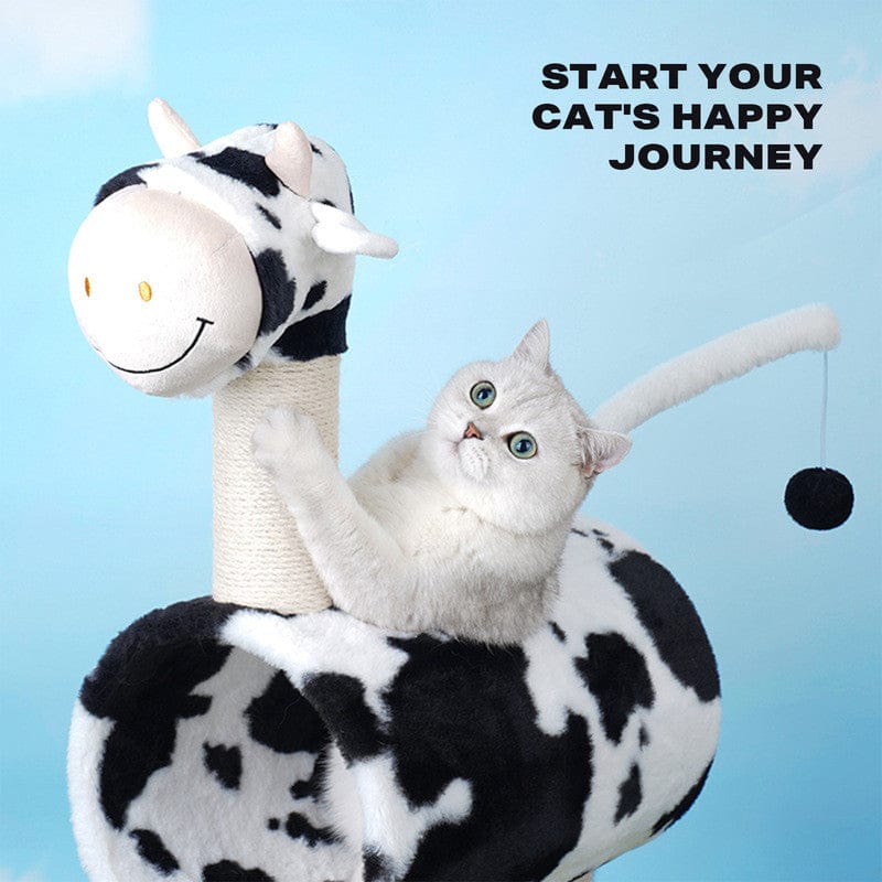 Big Bedding Australia Cat Tower Cow Cat Tree Scratching Post Scratcher Tower Condo House Hanging Toys 86cm Condition: Brand New