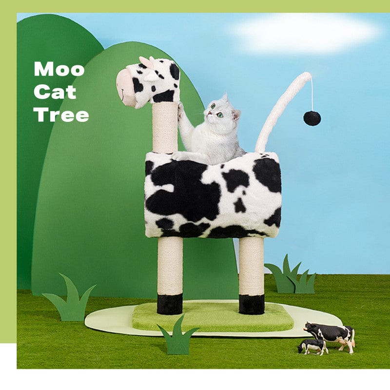 Big Bedding Australia Cat Tower Cow Cat Tree Scratching Post Scratcher Tower Condo House Hanging Toys 86cm Condition: Brand New
