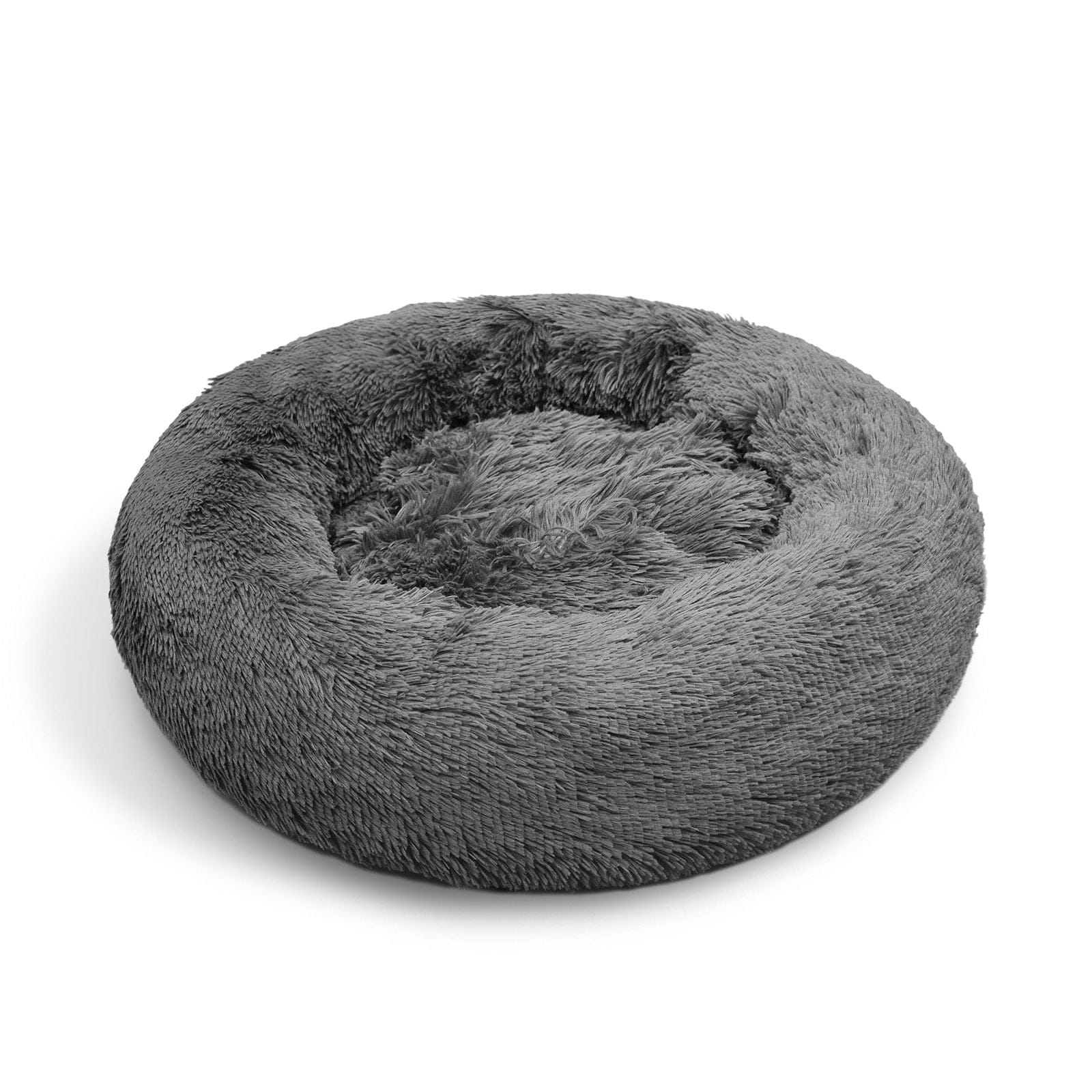 Big Bedding Australia Cat Bed Dog Pet Cat Calming Bed Warm Plush Round Nest Comfy Sleeping Bed Dark Grey 70cm