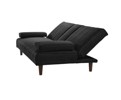 Big Bedding Australia Sofa Fabric Sofa Bed with Cup Holder 3 Seater Lounge Couch - Charcoal