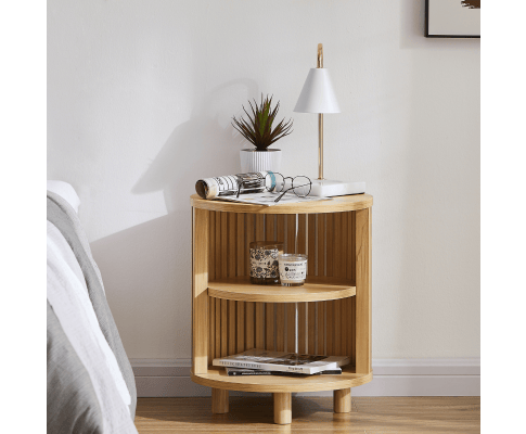 Big Bedding Australia Bedside Table Henley Round Wooden Bedside Table