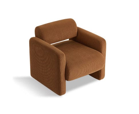 Big Bedding Australia Accent Chair Lilah Modern Boucle Fabric Armchair - Burnt Orange