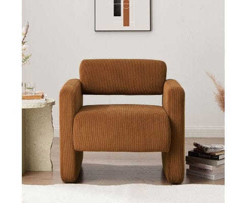 Big Bedding Australia Accent Chair Lilah Modern Boucle Fabric Armchair - Burnt Orange