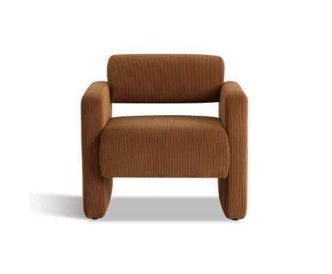 Big Bedding Australia Accent Chair Lilah Modern Boucle Fabric Armchair - Burnt Orange