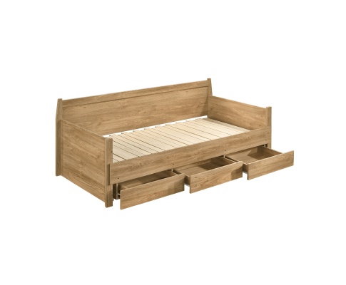 Big Bedding Australia Bedframe Mica Natural Wooden Day Bed with 3 Drawers Sofa Bed Frame