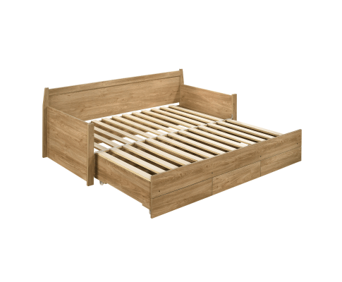 Big Bedding Australia Bedframe Mica Natural Wooden Day Bed with 3 Drawers Sofa Bed Frame