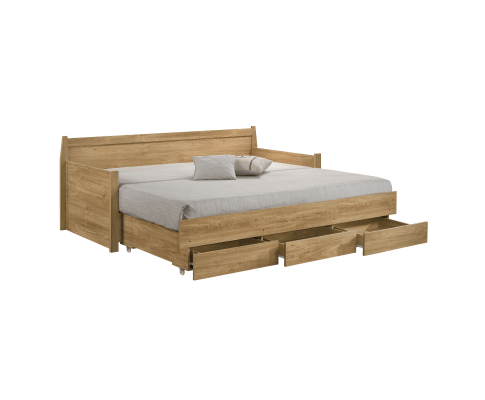 Big Bedding Australia Bedframe Mica Natural Wooden Day Bed with 3 Drawers Sofa Bed Frame
