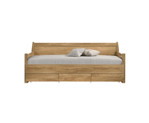 Big Bedding Australia Bedframe Mica Natural Wooden Day Bed with 3 Drawers Sofa Bed Frame