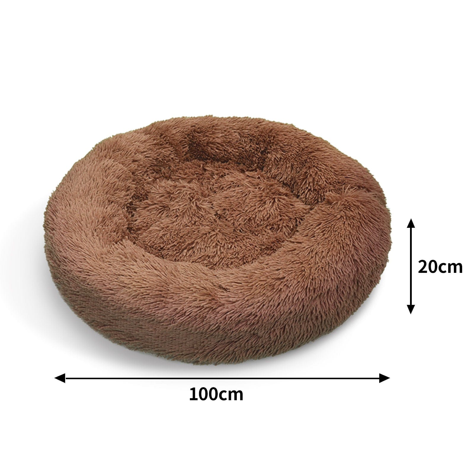 Big Bedding Australia Cat Bed Pet Dog Bed Bedding Warm Plush Round Soft Dog Nest Light Coffee  XL 100cm