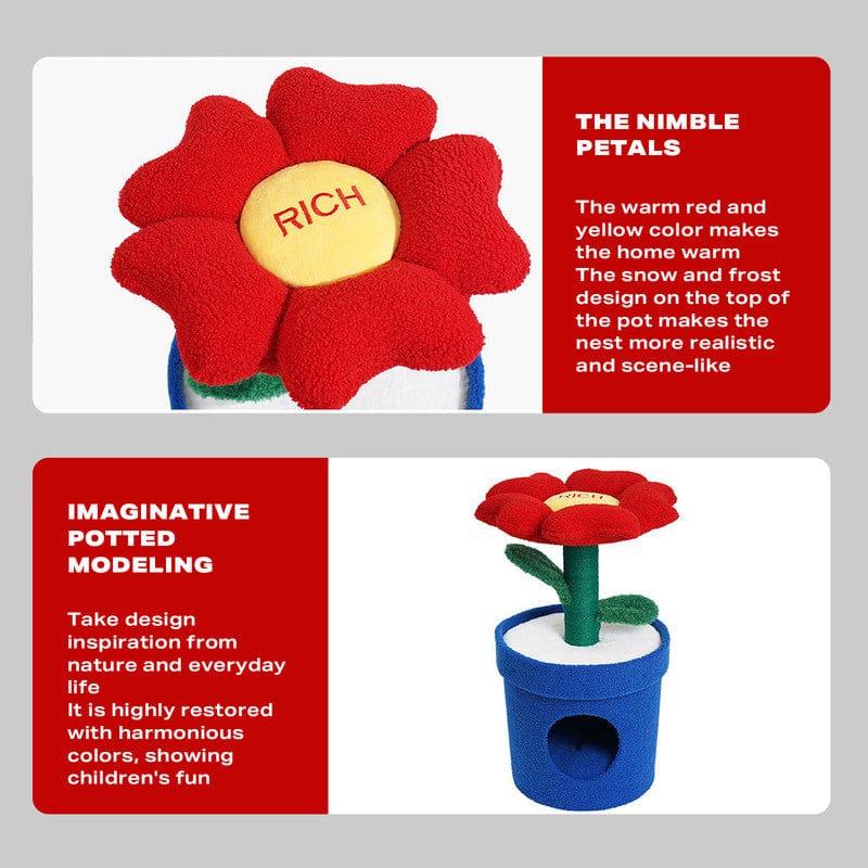 Big Bedding Australia Cat Tower Rich Flower Cat Tree with Scratcher Pole Cat Tower with Hidaway Cat Bed Furbulous Cat Tree