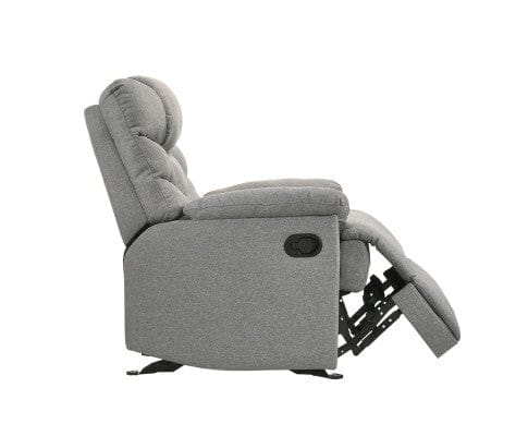 Big Bedding Australia Accent Chair Rocking Recliner Chair Swing Glider Light Grey Fabric