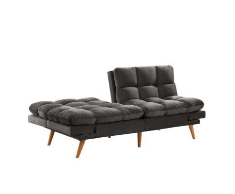Big Bedding Australia Sofa Sebastian 3 Seater Velvet Sofa Bed Futon Charcoal