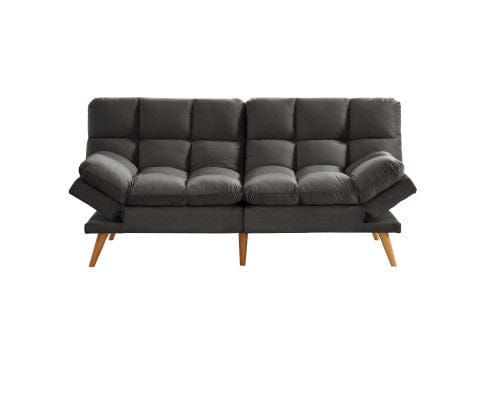 Big Bedding Australia Sofa Sebastian 3 Seater Velvet Sofa Bed Futon Charcoal