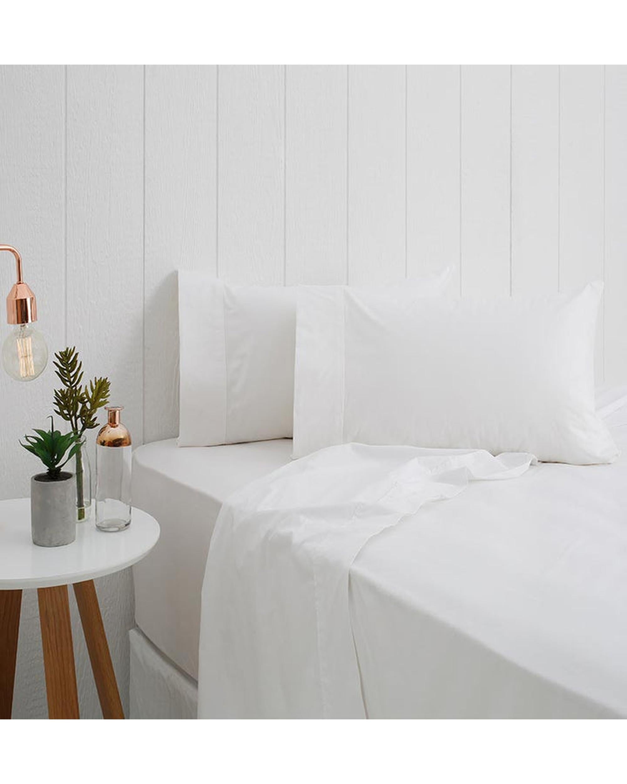 Odyysey Living Breathe Cotton Fitted Sheet - 250TC - SNOW Odyssey Living