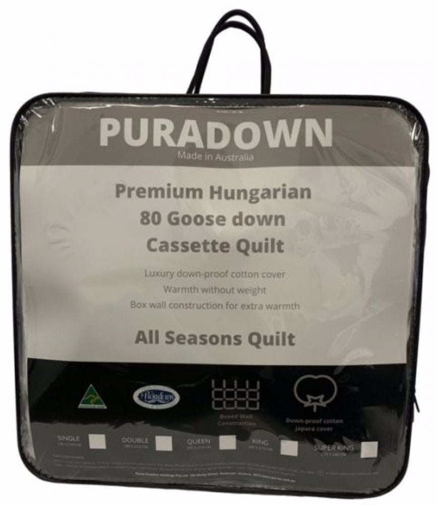 Puradown ALL SEASON Premium Hungarian 80% Goose Down 20% Goose Feather Quilt Puradown