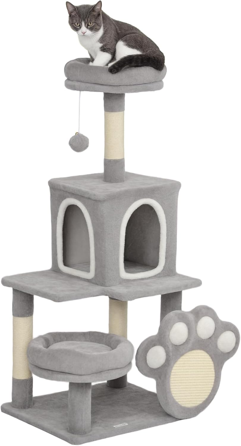 Carla Home Cat Tower CARLA HOME Large Cat Tree Tower for Indoor Cats with Plush Perch, Cat Condo, Natural Sisal Scratching Posts, Hanging Ball & Paw Scratcher