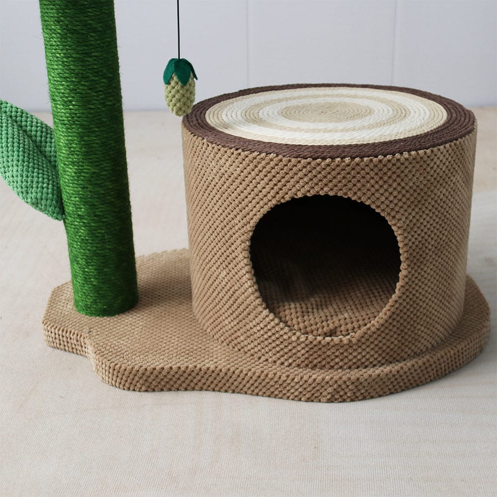 Catio Cat Tower CATIO Log Cat House With White Camelia Cat Scratching Tree