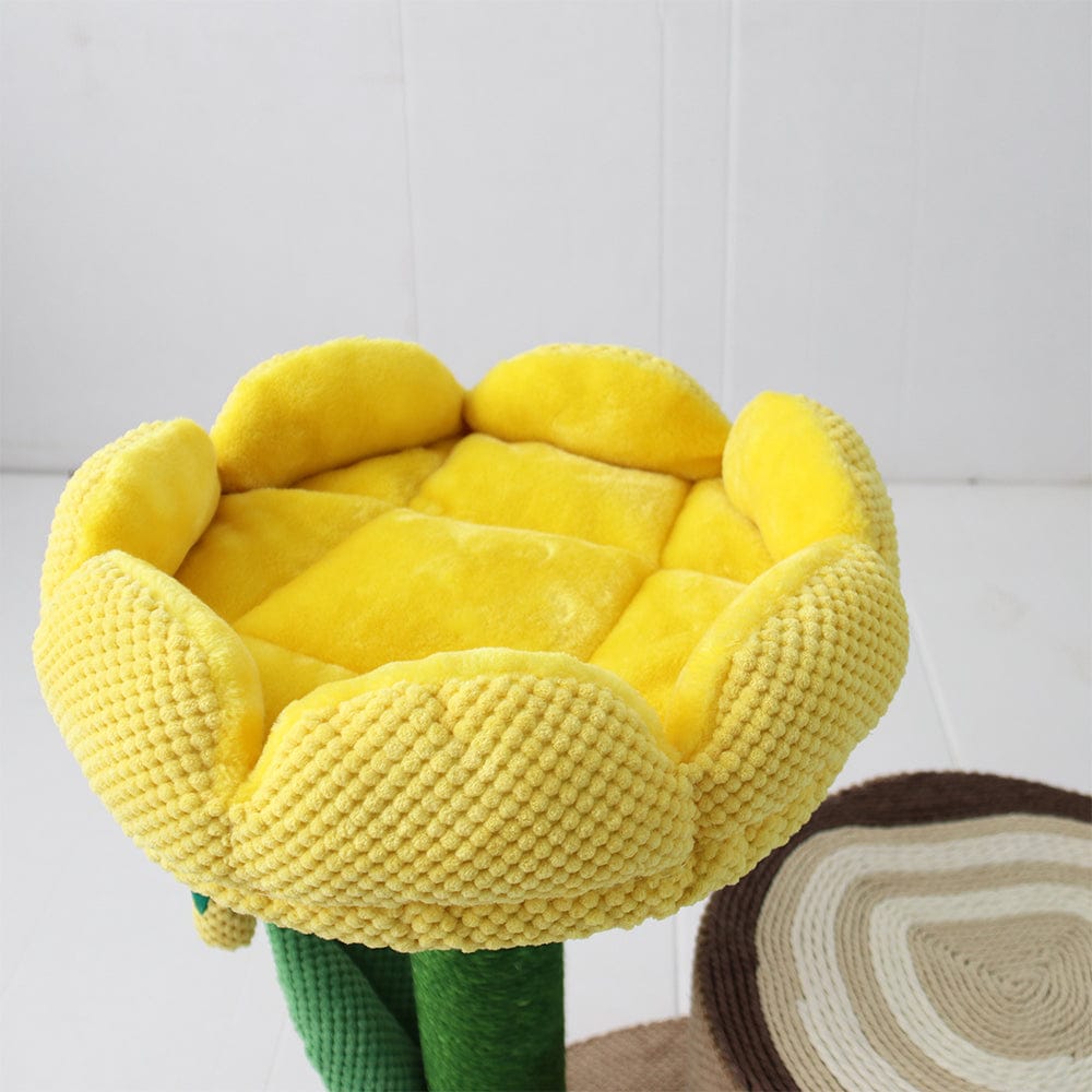 Catio Cat Tower CATIO Log Cat House With Yellow Camelia Cat Scratching Tree