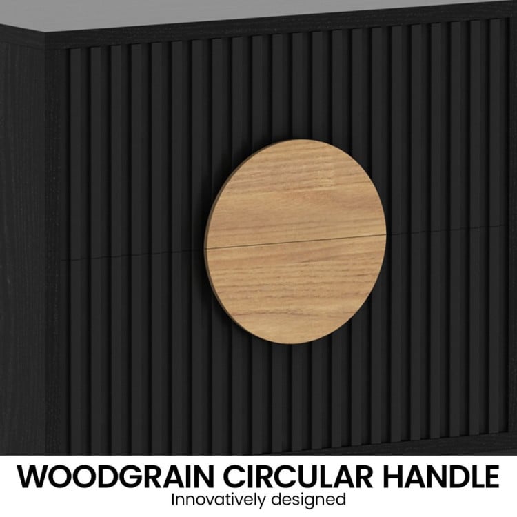 SARANTINO SILVIA BEDSIDE TABLE WITH 2 DRAWERS - BLACK Sarantino