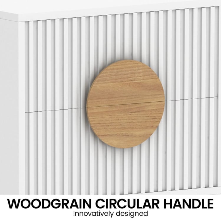 SARANTINO SILVIA BEDSIDE TABLE WITH 2 DRAWERS - WHITE Sarantino