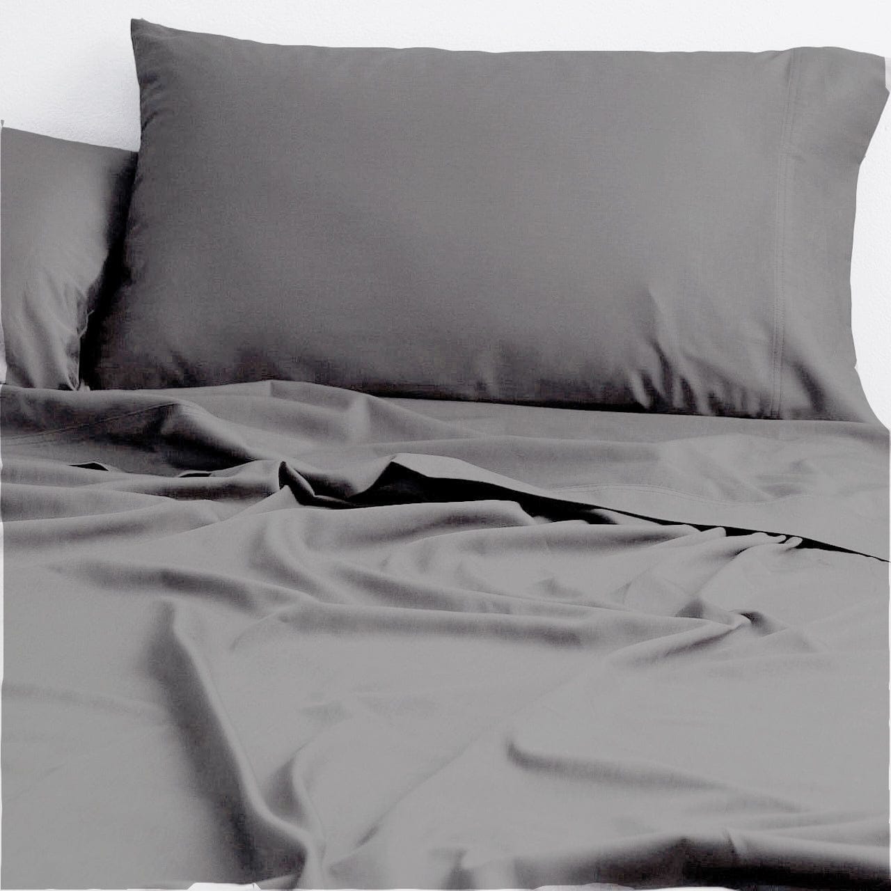 Cloud Linen Bed Sheets 250 Thread Count Organic Cotton Sheet Sets - Charcoal