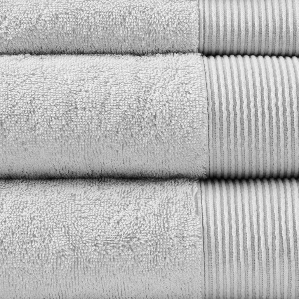 Cloud Linen Bathroom Towel Sets Retreat Cotton Tencel Antimicrobial 6 Piece Towel Set  Grey